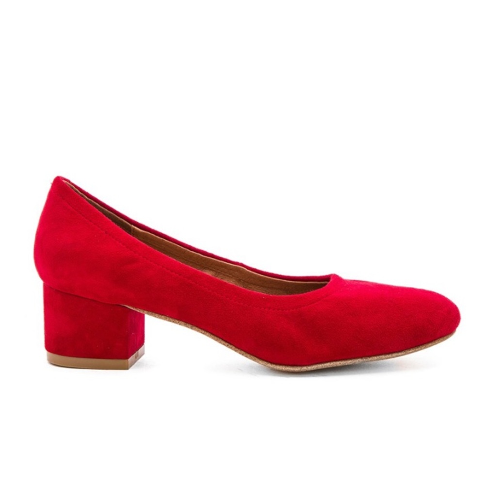 Jeffrey Campbell Red Suede Birdie Heeled Pump Shoes Size 8